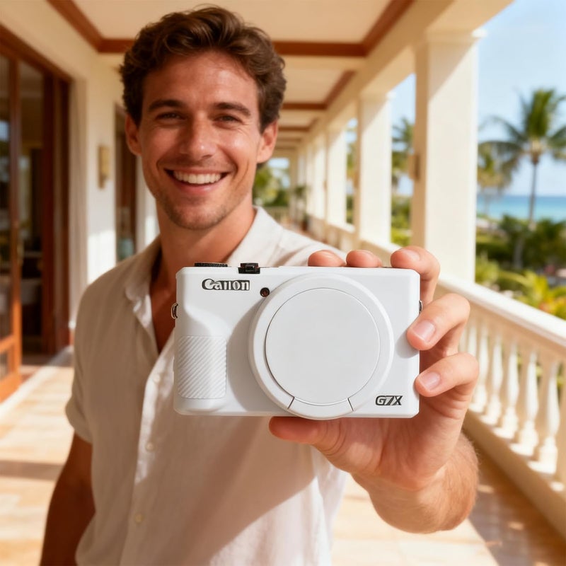 Frevyve Case for Canon G7X Mark III Camera, Soft Silicone Protective Case, Powershot G7X Mark III Sleeve with Removable Lens Cover & Screen Protector Accessories, Slim Fit, Anti-Scratch (White) - Image 4